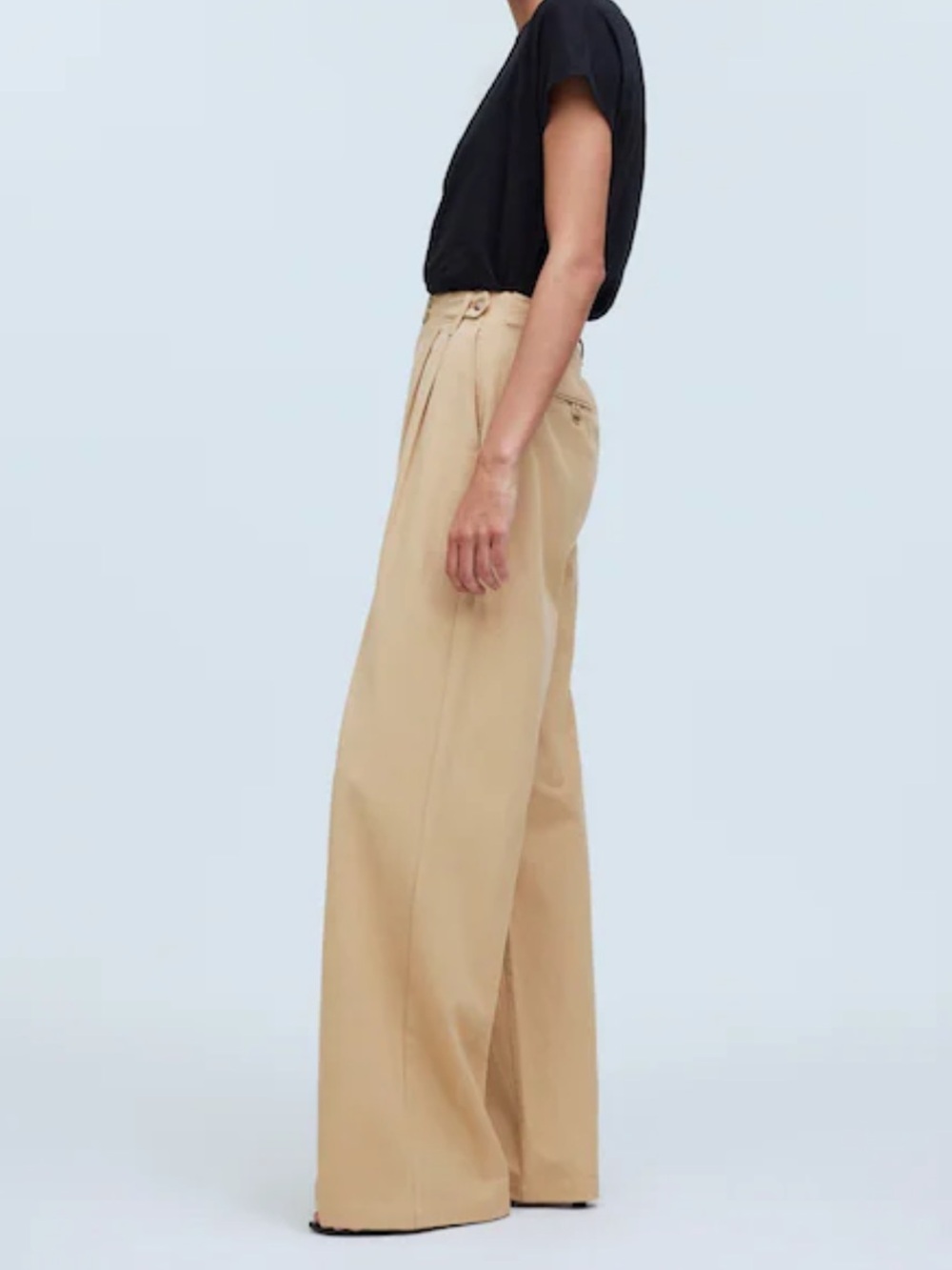 Madewell Harlow Wide Leg Pant High Rise Size 4 In Khaki Style NG521 NWOT - Picture 3 of 13